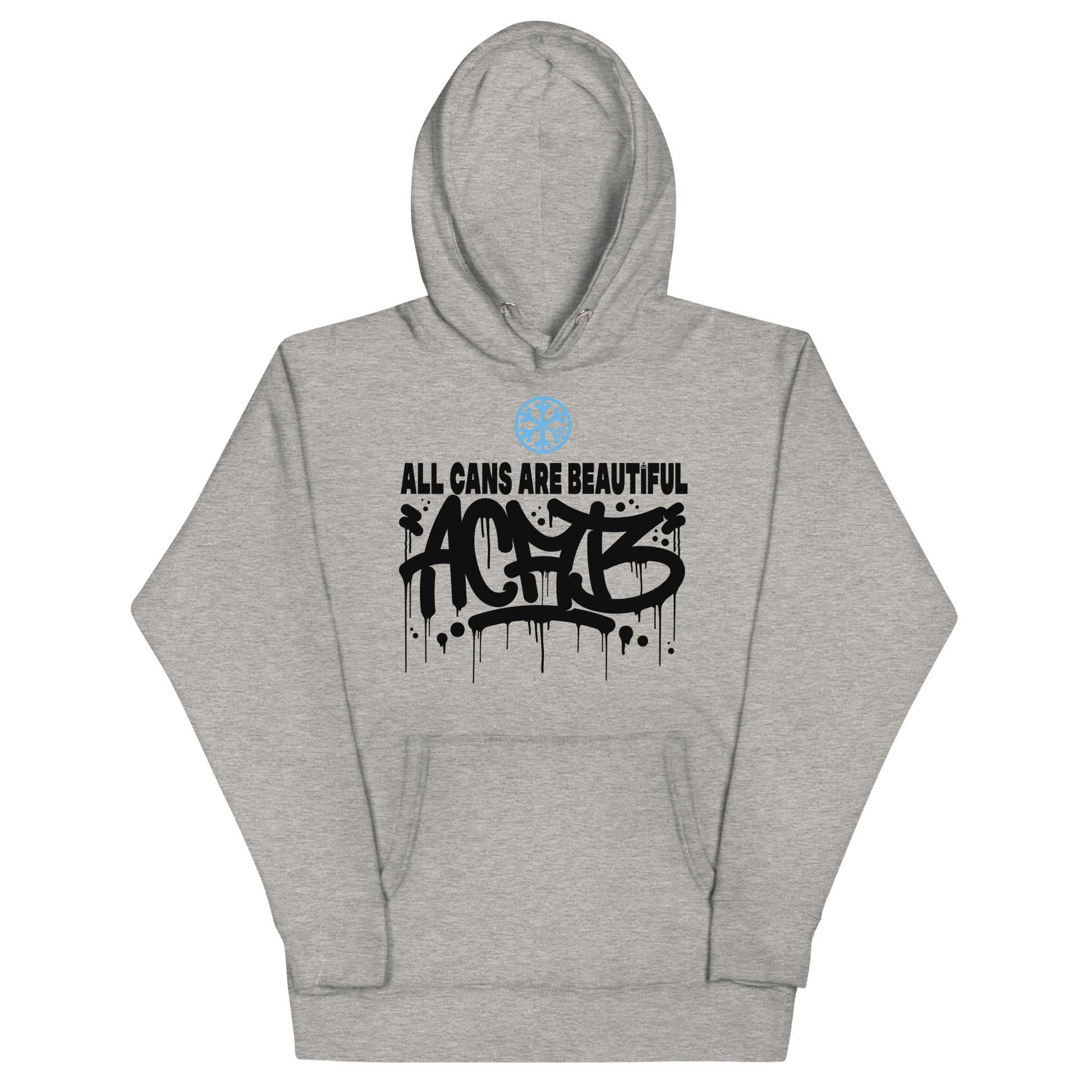 Gray-Acab Graffiti Tag Hoodie from B.Different Clothing, front view, graffiti-inspired streetwear