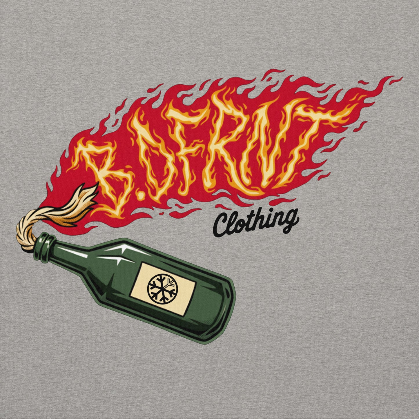 Gray-Molotov Graffiti Hoodie from B.Different Clothing, graphic, graffiti-inspired streetwear