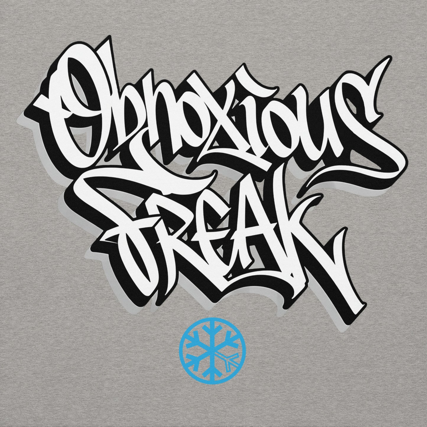 Gray-Obnoxious Freak Graffiti Hoodie from B.Different Clothing, graphic, graffiti-inspired streetwear