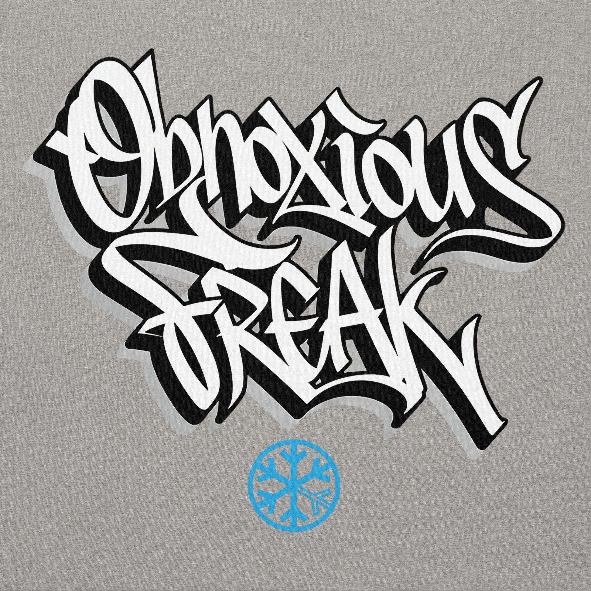 Gray-Obnoxious Freak Graffiti Hoodie from B.Different Clothing, graphic, graffiti-inspired streetwear