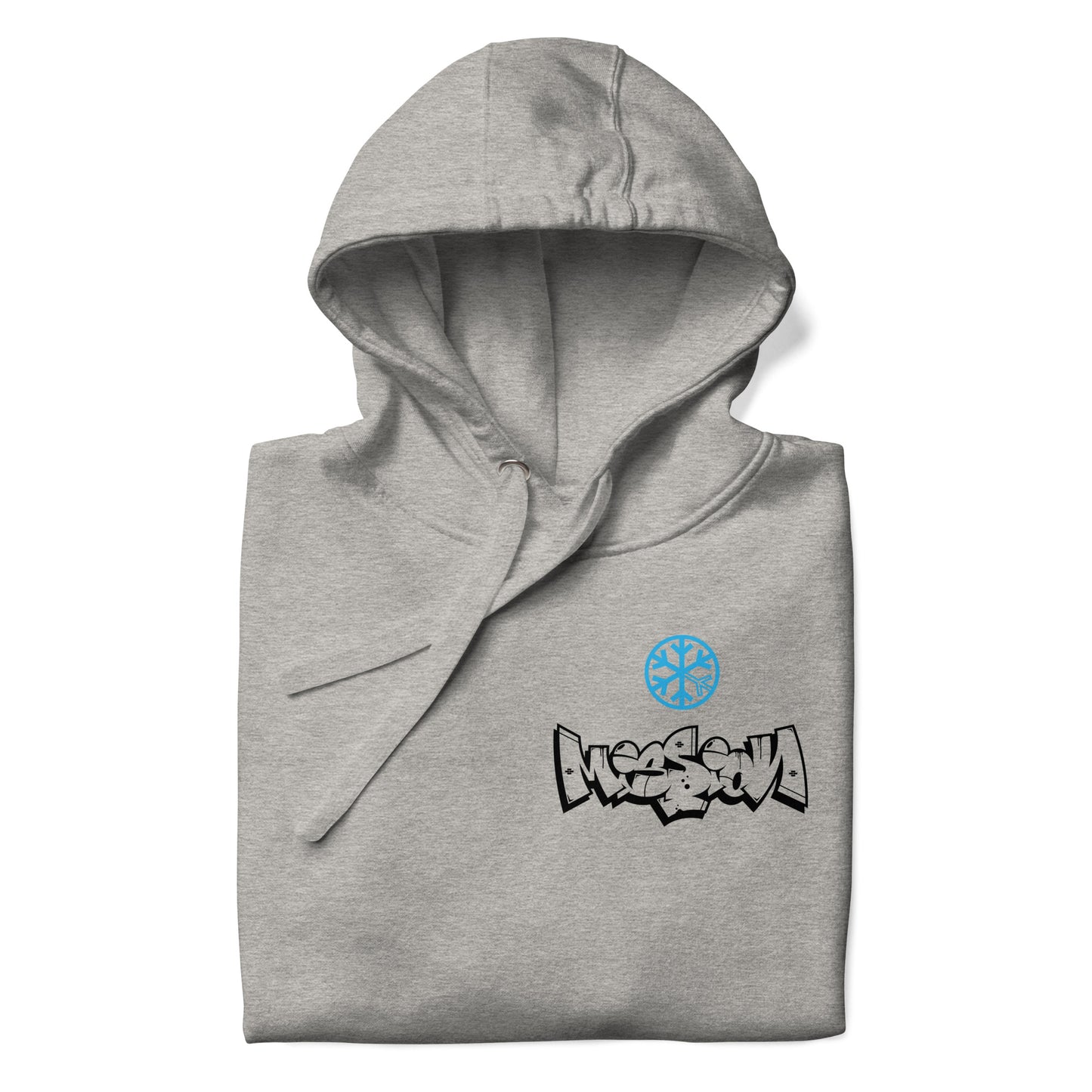 Gray-Mission Graffiti Character Hoodie from B.Different Clothing, folded, graffiti-inspired streetwear