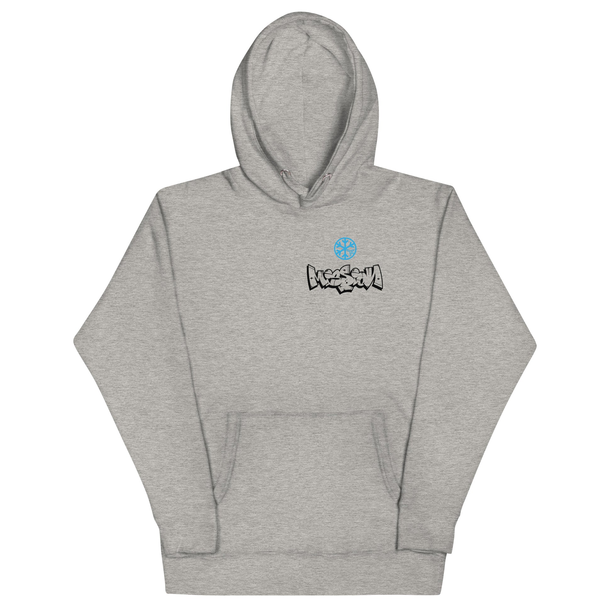 Gray-Mission Graffiti Character Hoodie from B.Different Clothing, front view, graffiti-inspired streetwear