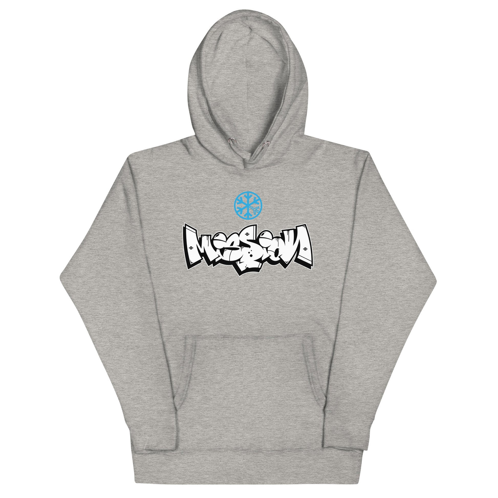 Gray-Mission Graffiti Piece Hoodie from B.Different Clothing, front view, graffiti-inspired streetwear