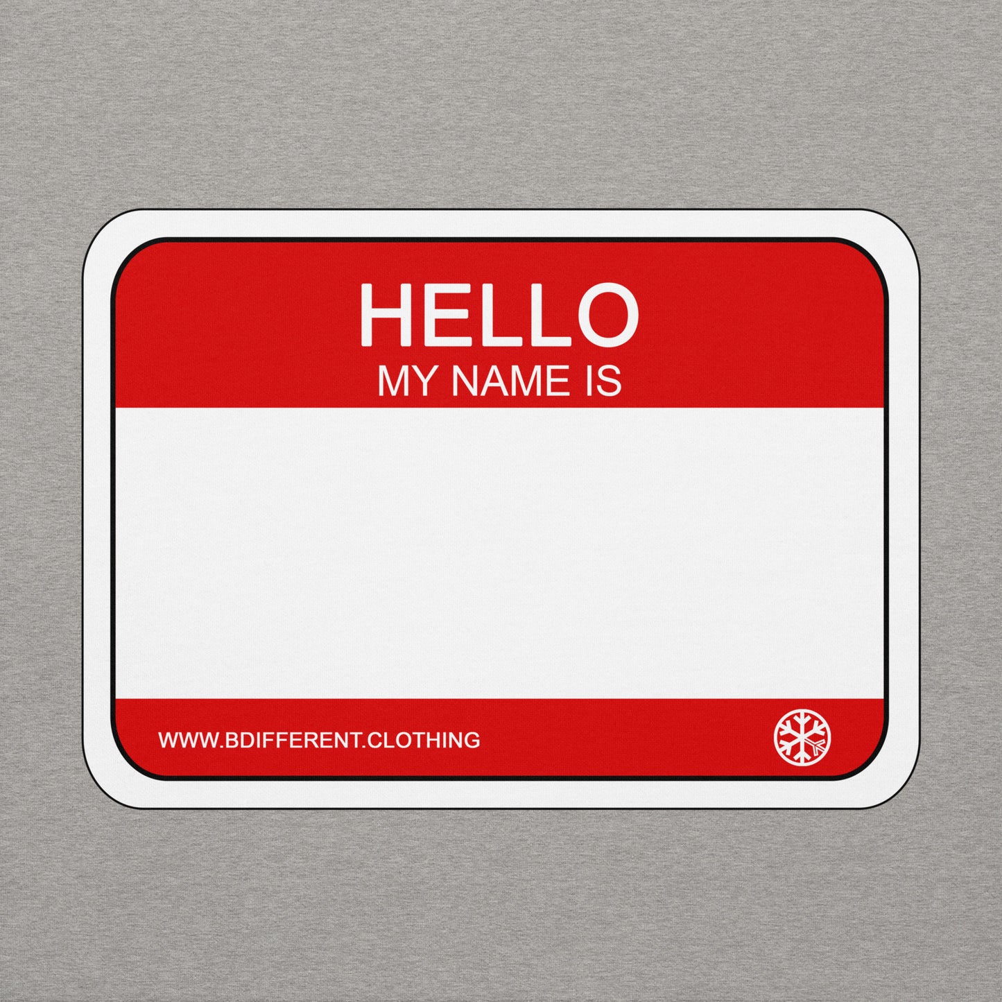 Gray-Hello My Name Is Sticker Graffiti Hoodie from B.Different Clothing, graphic, graffiti-inspired streetwear