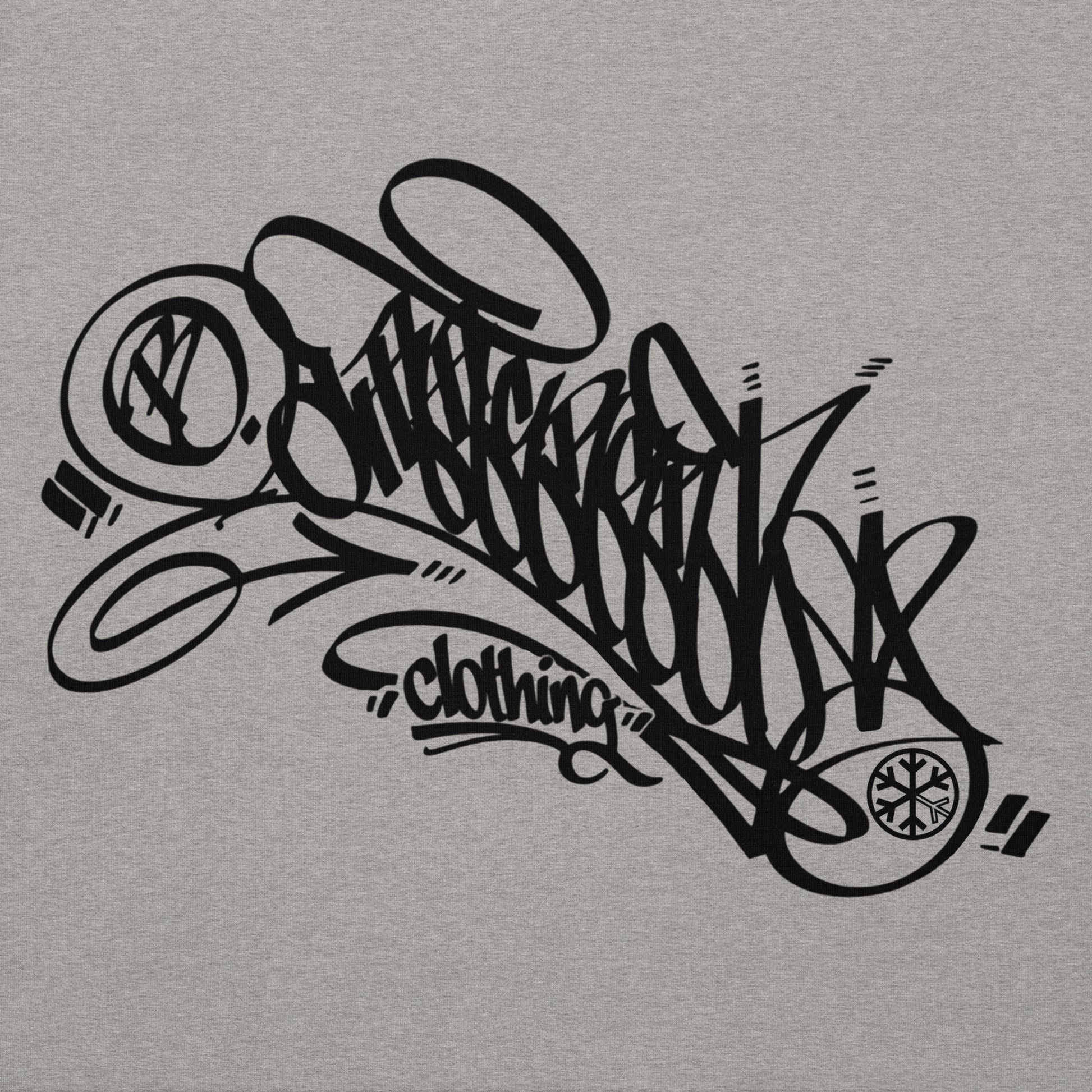 Gray-B.Different Clothing Graffiti Tag Hoodie from B.Different Clothing, graphic, graffiti-inspired streetwear