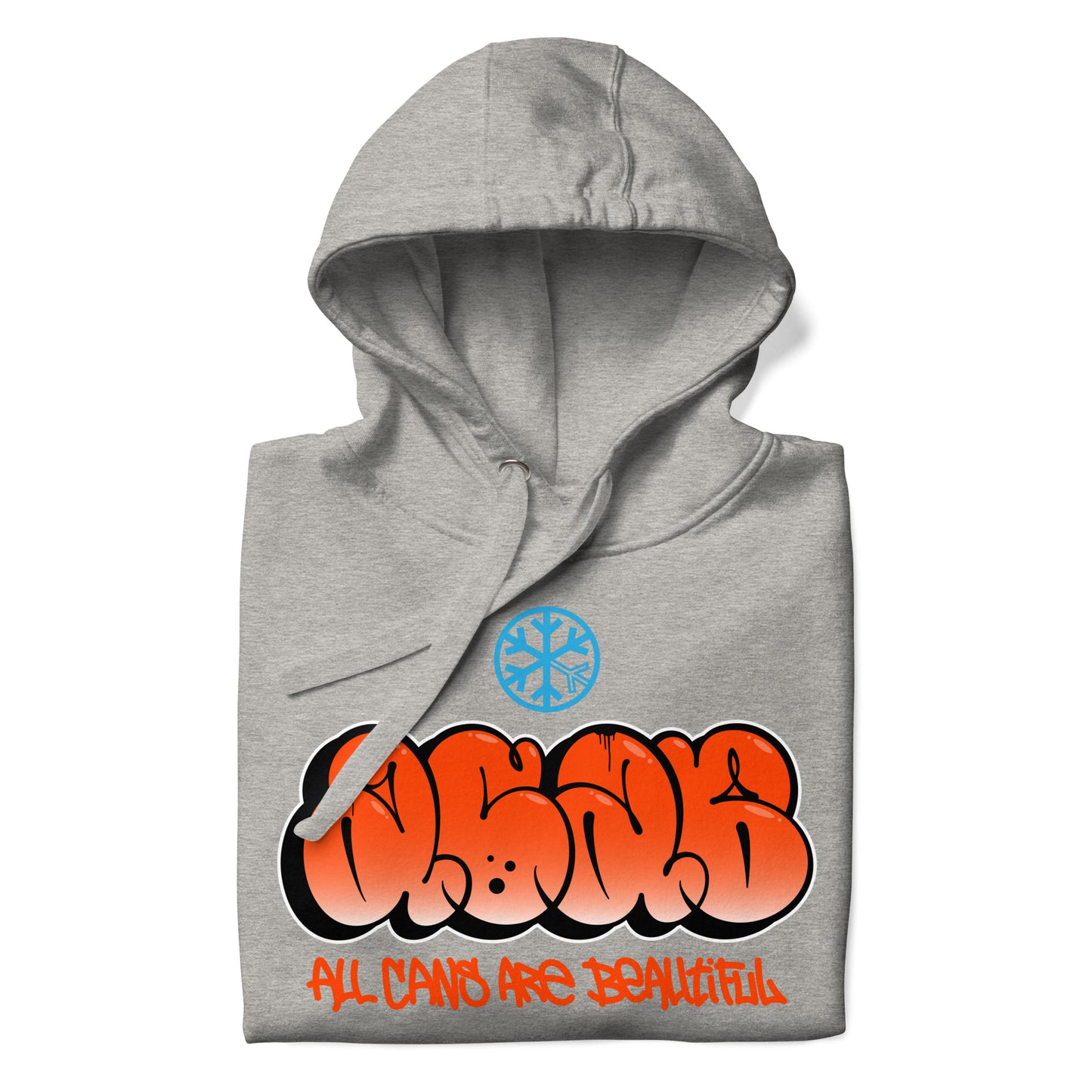 Gray-ACAB Graffiti Throw-up Hoodie from B.Different Clothing, folded, graffiti-inspired streetwear