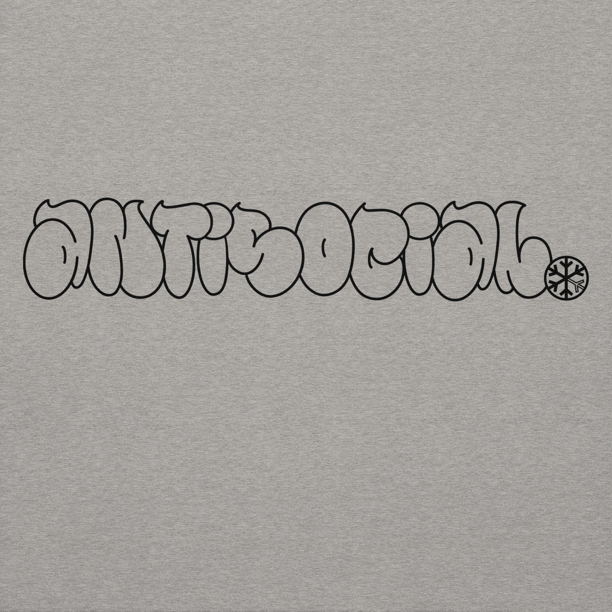 Gray-Antisocial Graffiti Hollow Hoodie from B.Different Clothing, graphic, graffiti-inspired streetwear