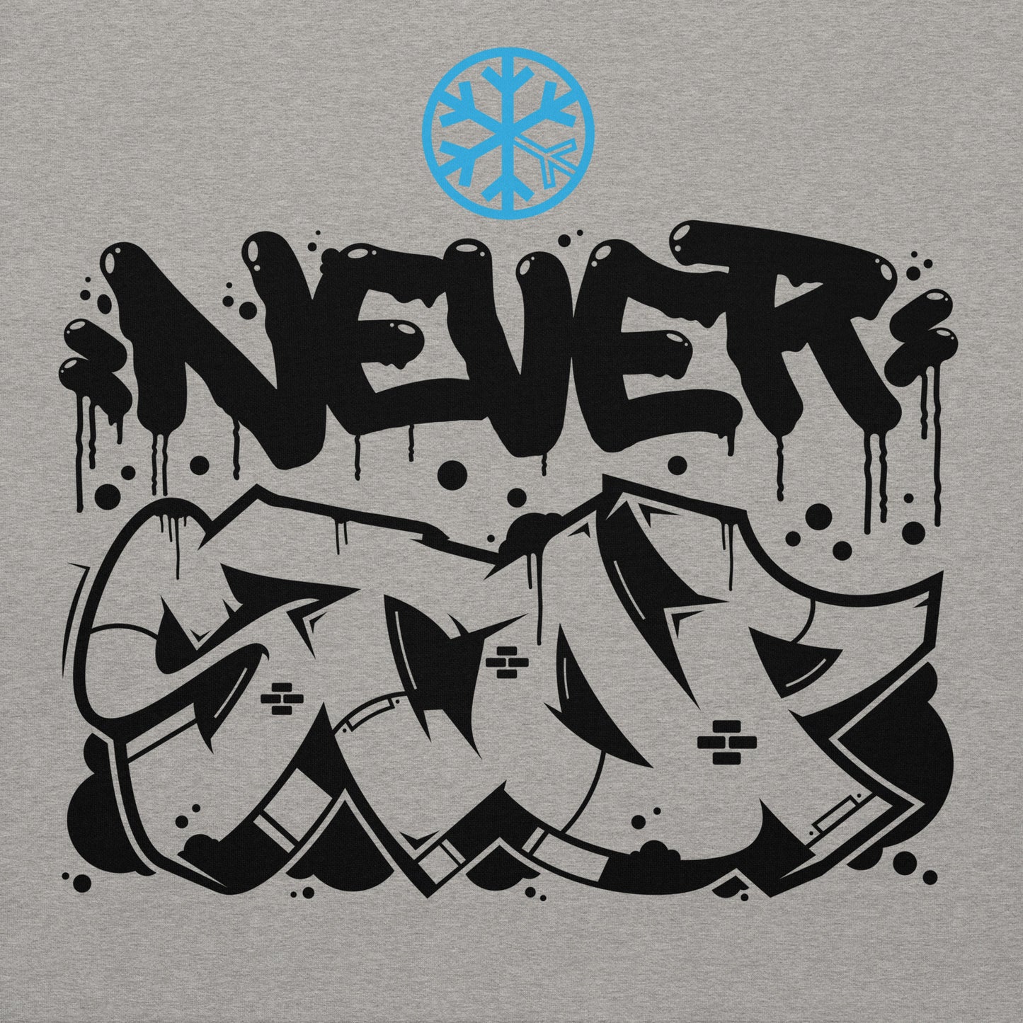 Gray-Never Stop Graffiti Piece Hoodie from B.Different Clothing, graphic, graffiti-inspired streetwear