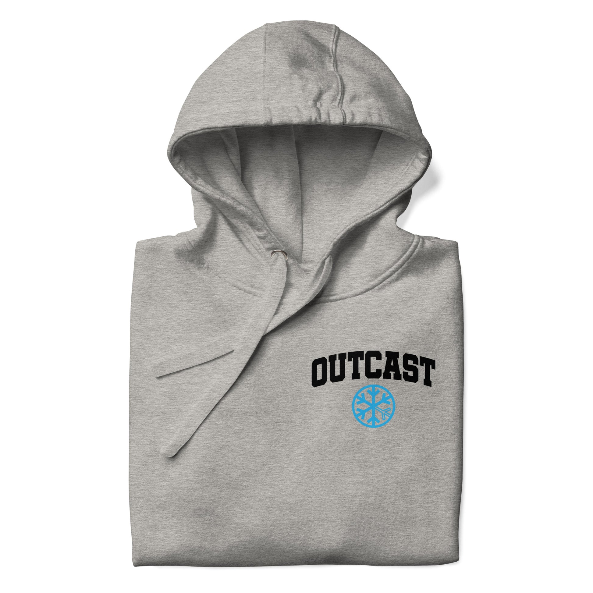 Gray-Outcast Graffiti Character Hoodie from B.Different Clothing, folded, graffiti-inspired streetwear