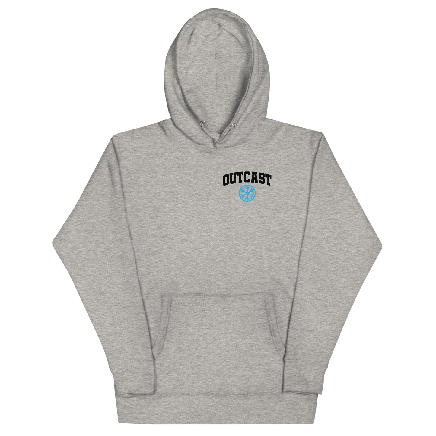 Gray-Outcast Graffiti Character Hoodie from B.Different Clothing, front view, graffiti-inspired streetwear