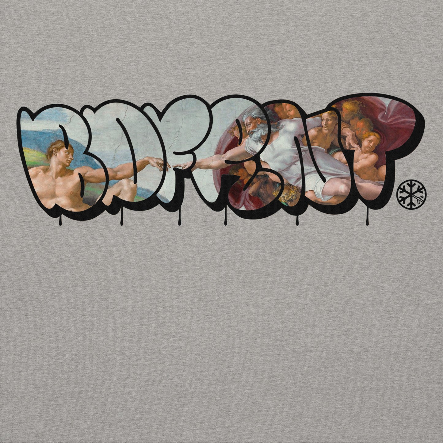 Gray-BDFRNT Throwie x Creation of Adam Graffiti Hoodie from B.Different Clothing, graphic, graffiti-inspired streetwear