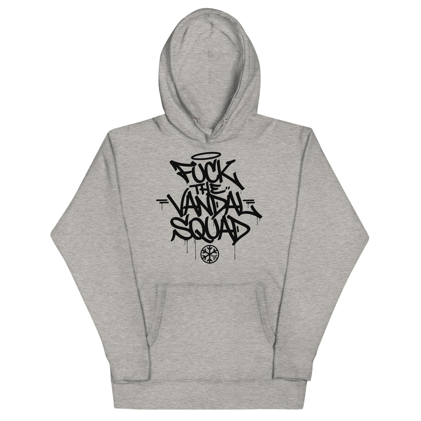 Gray-Fuck The Vandal Squad Graffiti Hoodie from B.Different Clothing, front view, graffiti-inspired streetwear