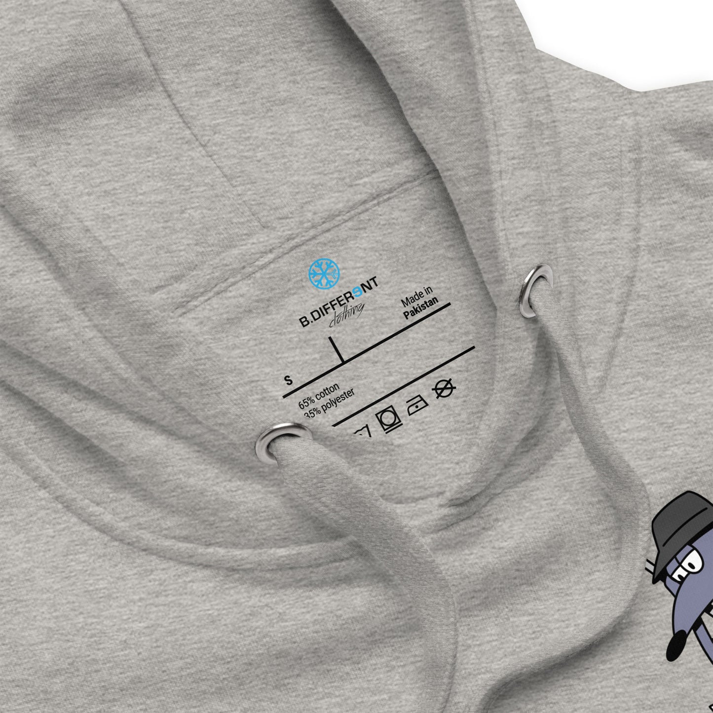 Gray-Bad Boy Graffiti Hoodie from B.Different Clothing, collar, graffiti-inspired streetwear