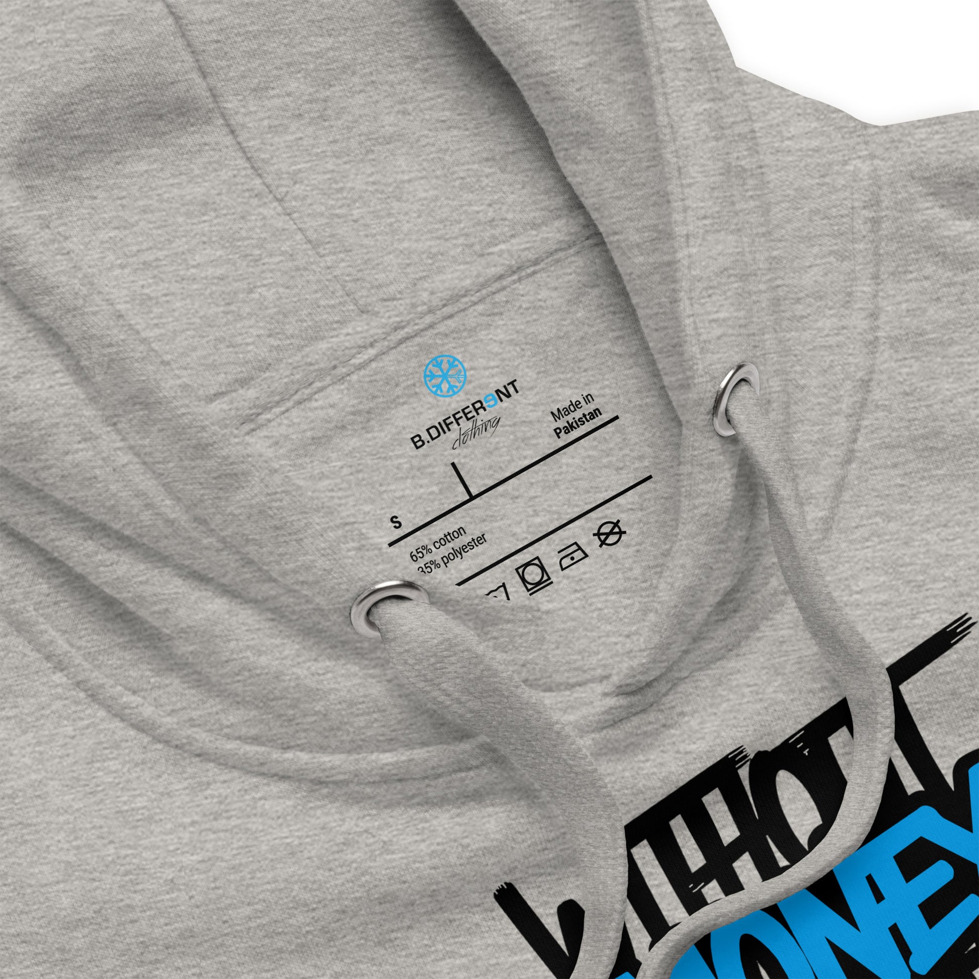 Gray-Without Dreams You Are Nothing Graffiti Hoodie from B.Different Clothing, collar, graffiti-inspired streetwear