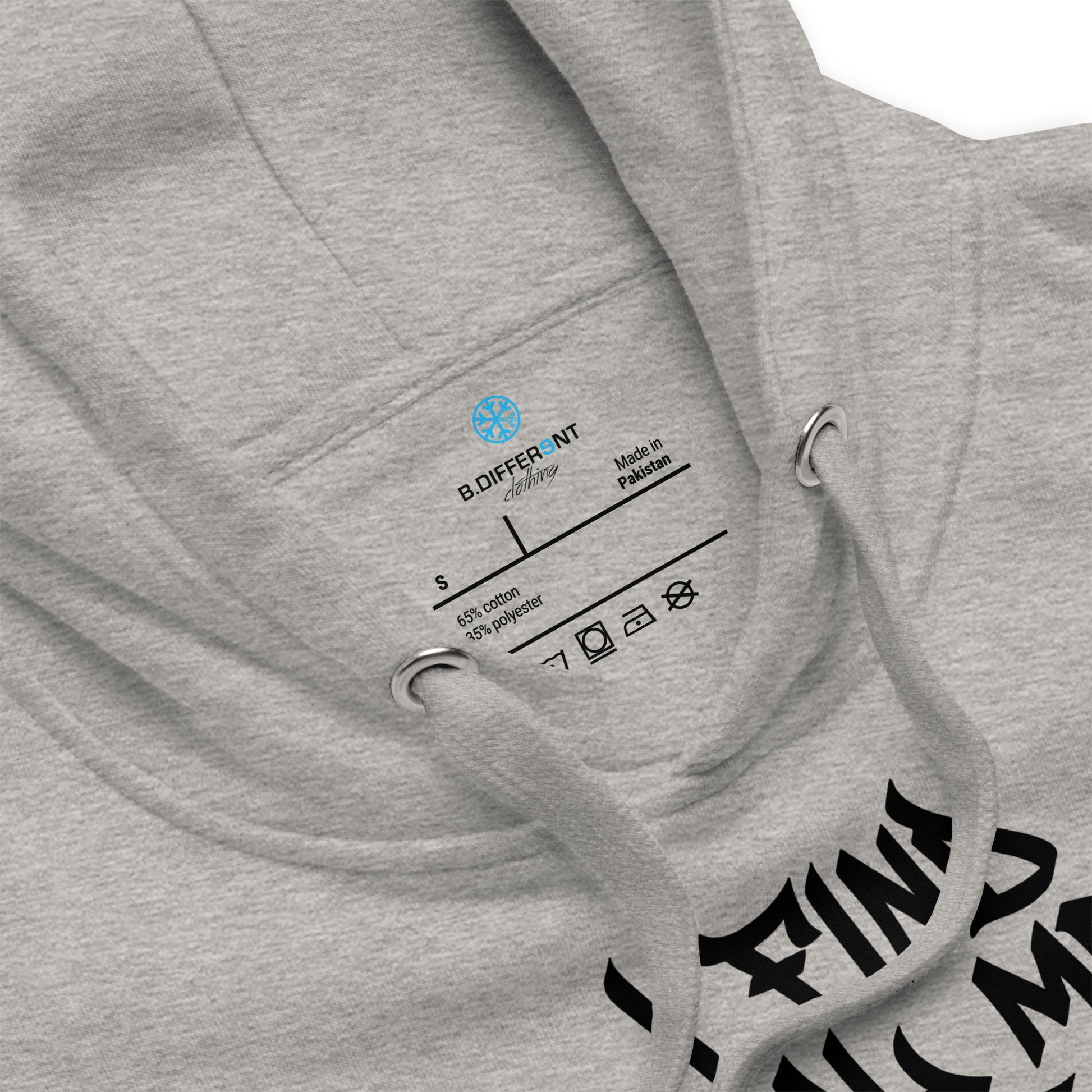 Gray-Social Media Graffiti Tag Hoodie from B.Different Clothing, collar, graffiti-inspired streetwear