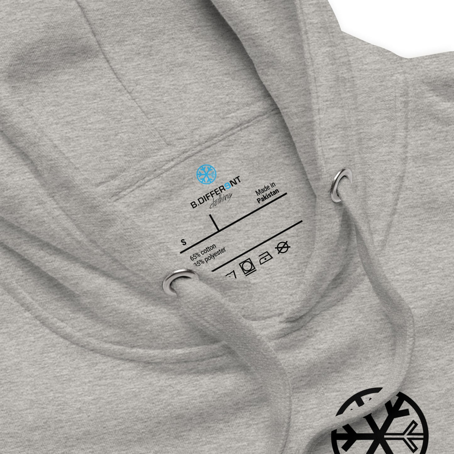 Gray-Misfit Graffiti Tag Hoodie from B.Different Clothing, collar, graffiti-inspired streetwear