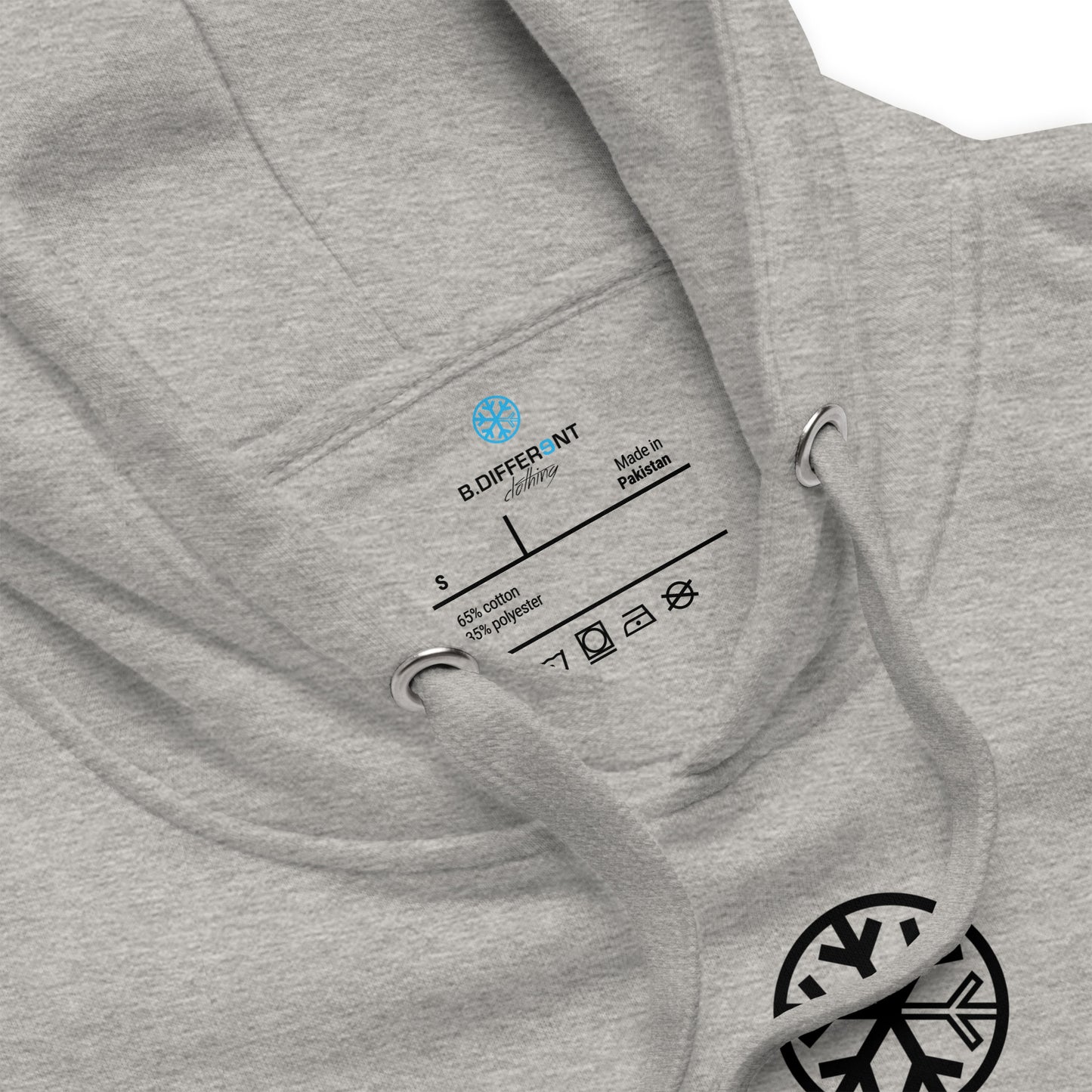 Gray-Stay Fly Graffiti Tag Hoodie from B.Different Clothing, collar, graffiti-inspired streetwear