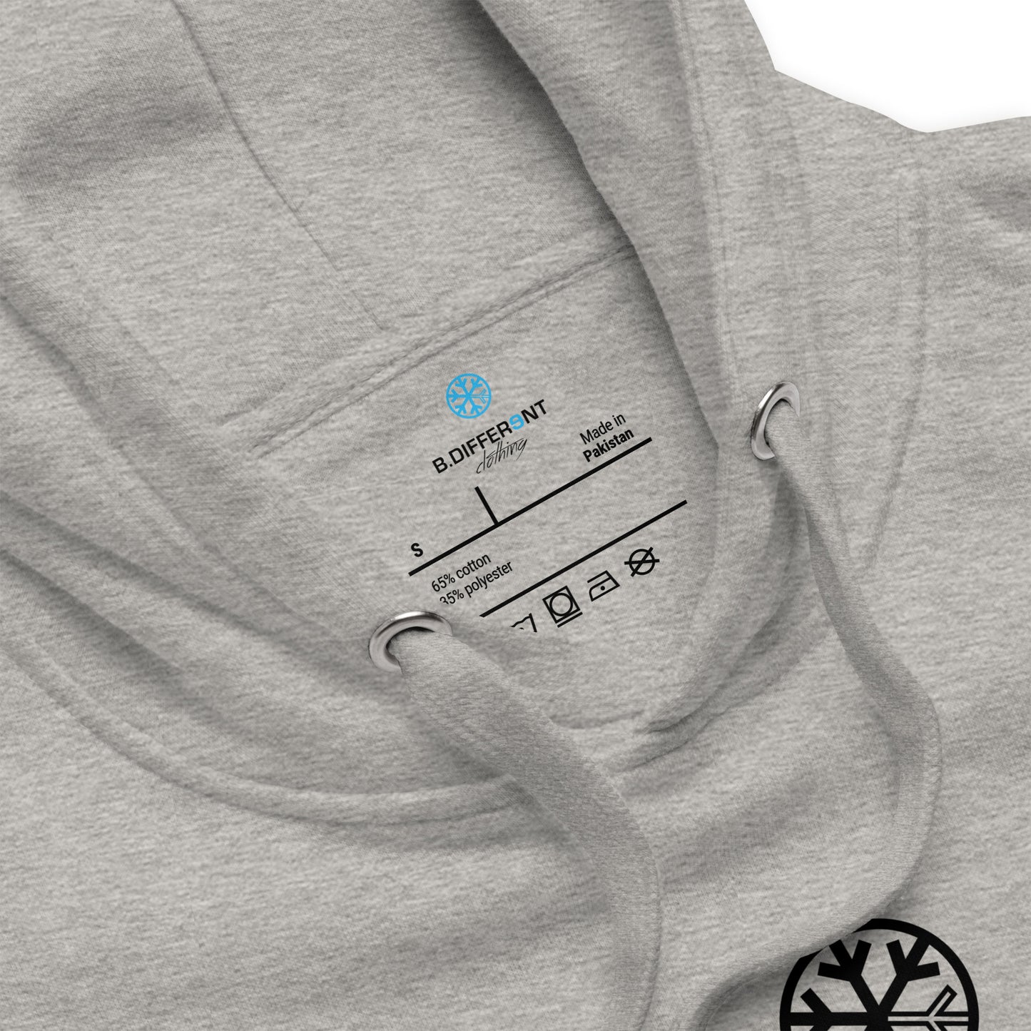 Gray-Antihero Graffiti Tag Hoodie from B.Different Clothing, collar, graffiti-inspired streetwear