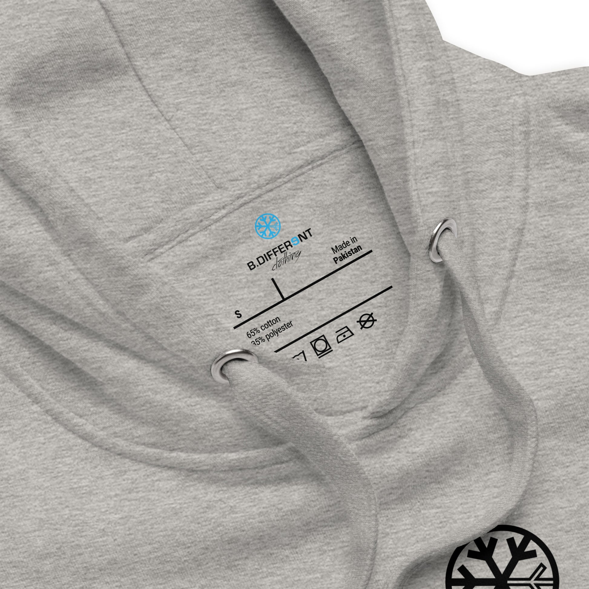 Gray-Antihero Graffiti Tag Hoodie from B.Different Clothing, collar, graffiti-inspired streetwear