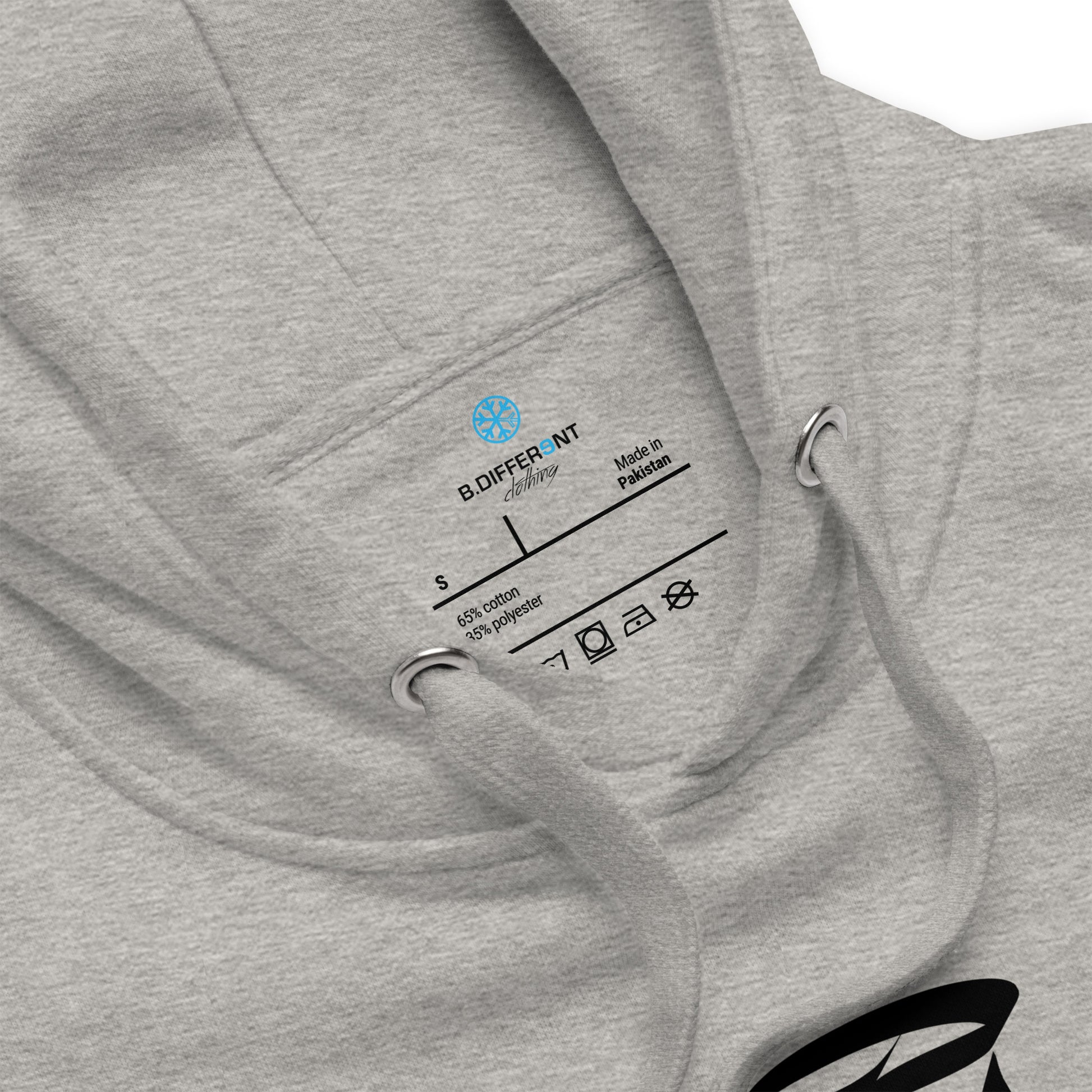 Gray-Stay Weird Graffiti Tag Hoodie from B.Different Clothing, collar, graffiti-inspired streetwear