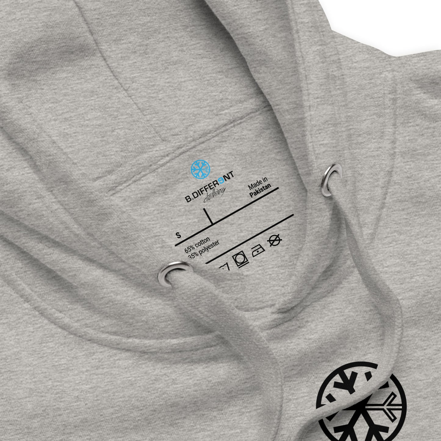 Gray-Loony Graffiti Tag Hoodie from B.Different Clothing, collar, graffiti-inspired streetwear