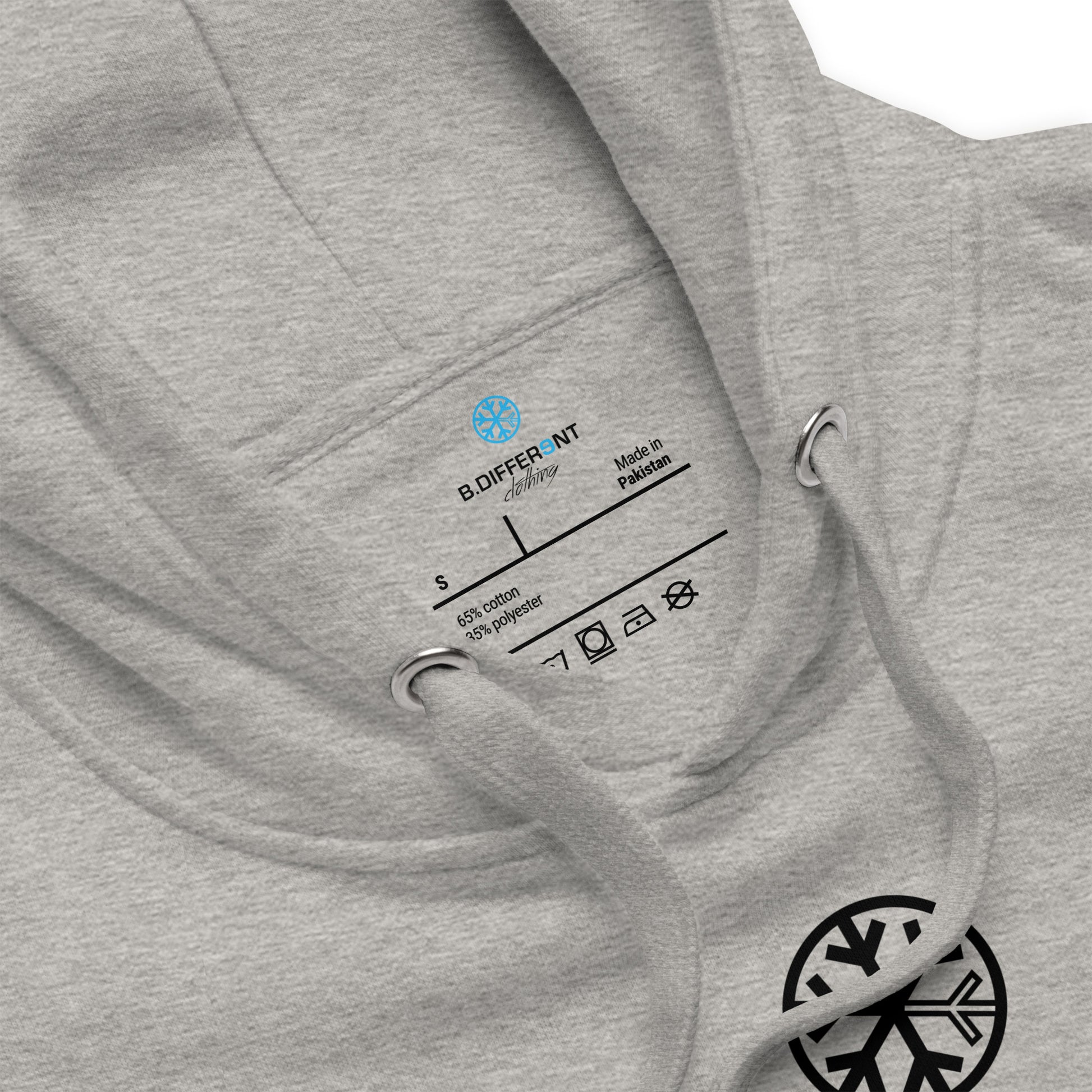 Gray-Loony Graffiti Tag Hoodie from B.Different Clothing, collar, graffiti-inspired streetwear