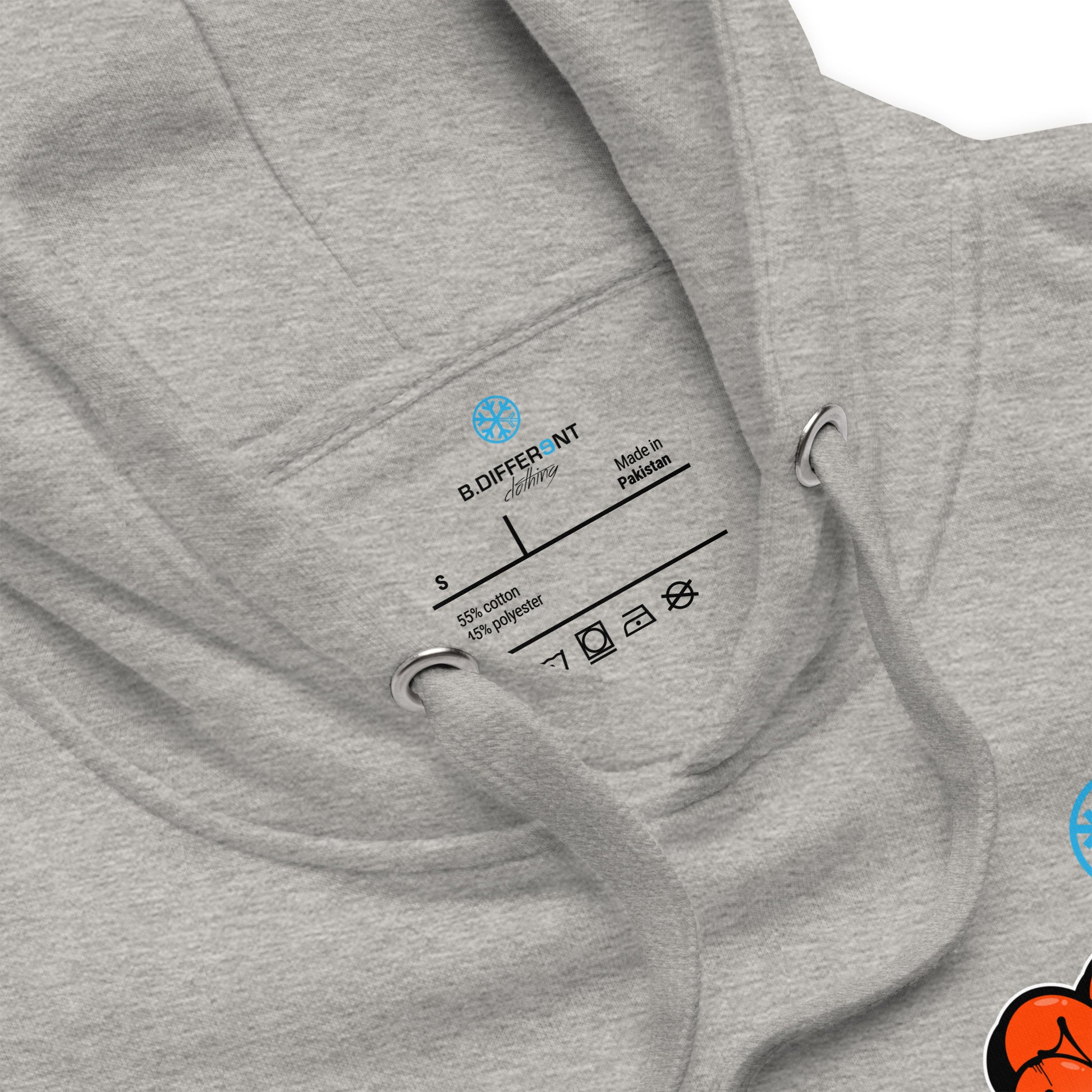 Gray-ACAB Girl Graffiti Hoodie from B.Different Clothing, collar, graffiti-inspired streetwear