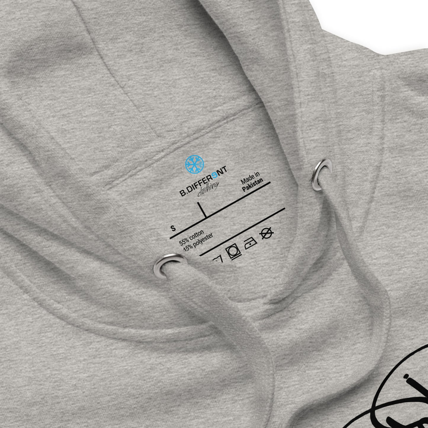 Gray-Outcast Tag Hoodie by Graffiti Dad from B.Different Clothing, collar, graffiti-inspired streetwear