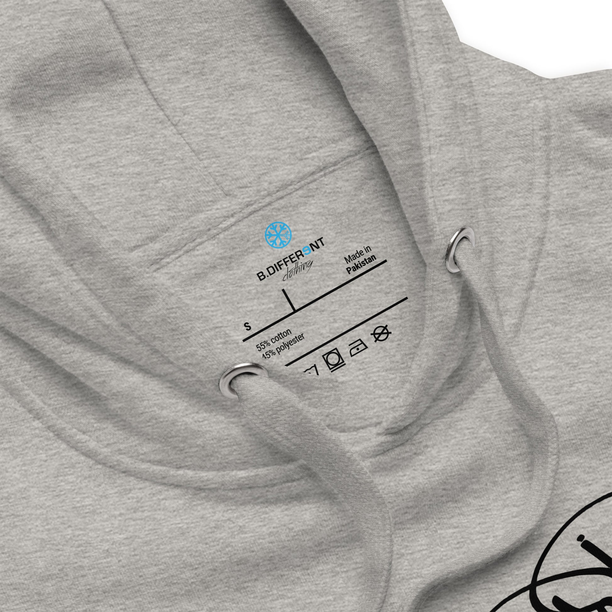 Gray-Outcast Tag Hoodie by Graffiti Dad from B.Different Clothing, collar, graffiti-inspired streetwear