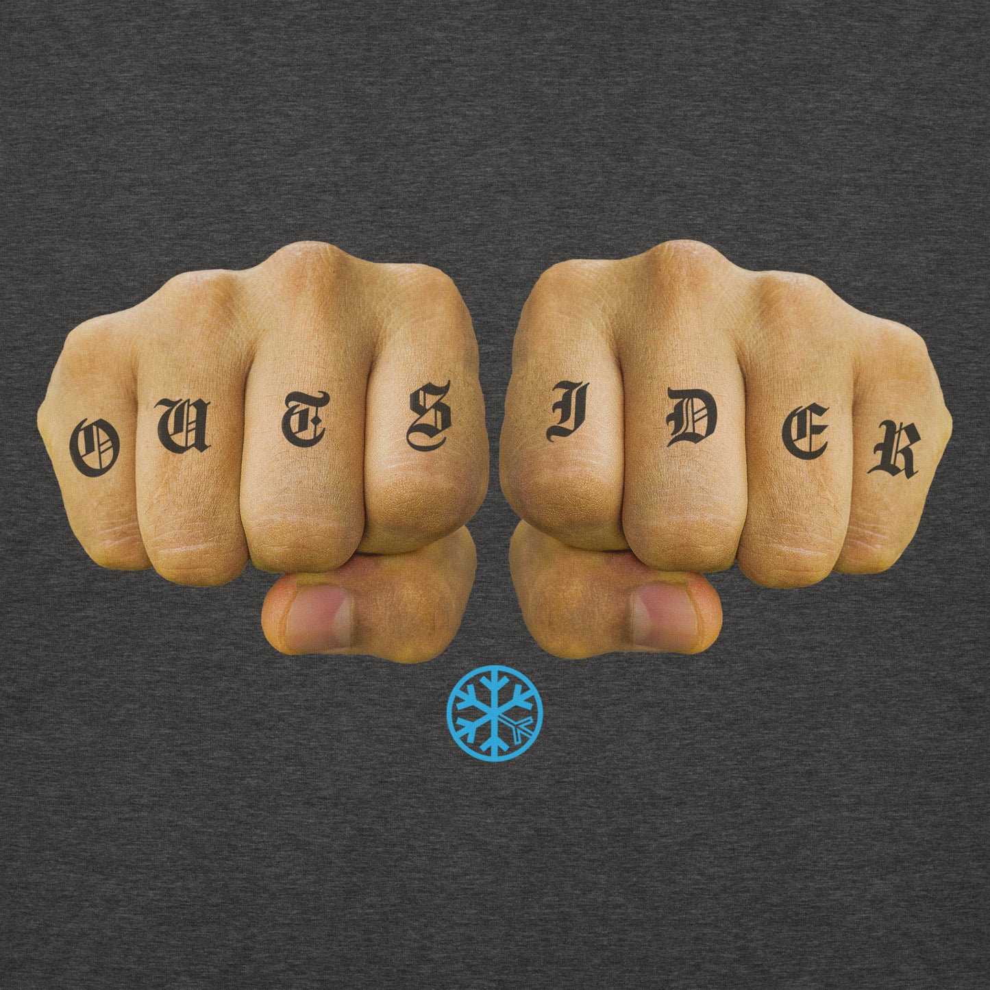 Darkgray-Outsider Tattoo Hoodie from B.Different Clothing, graphic, graffiti-inspired streetwear