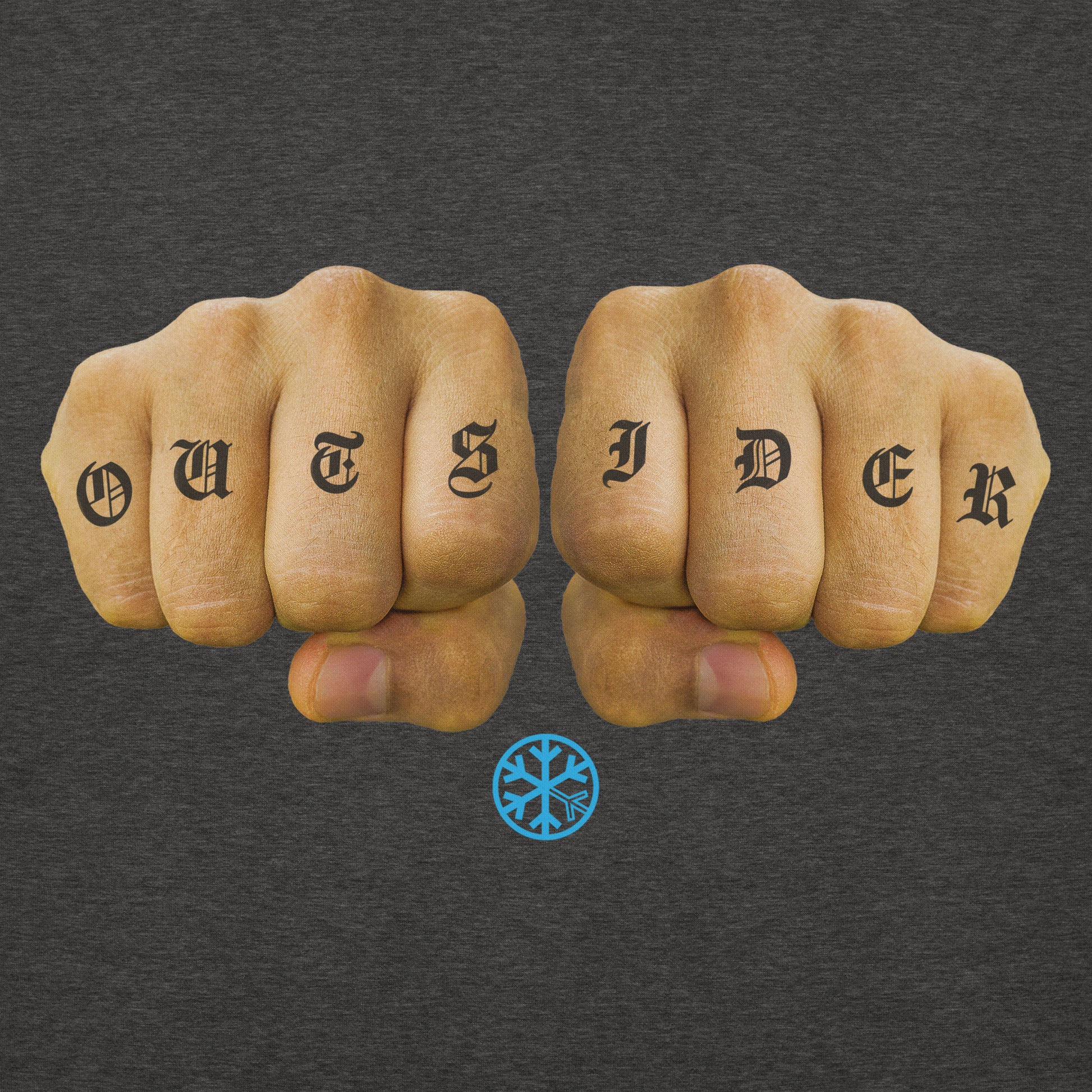 Darkgray-Outsider Tattoo Hoodie from B.Different Clothing, graphic, graffiti-inspired streetwear