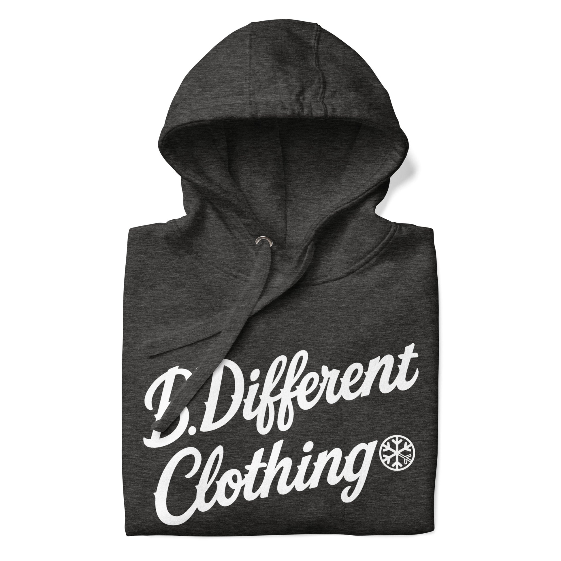 Darkgray-The League Hoodie from B.Different Clothing, folded, graffiti-inspired streetwear