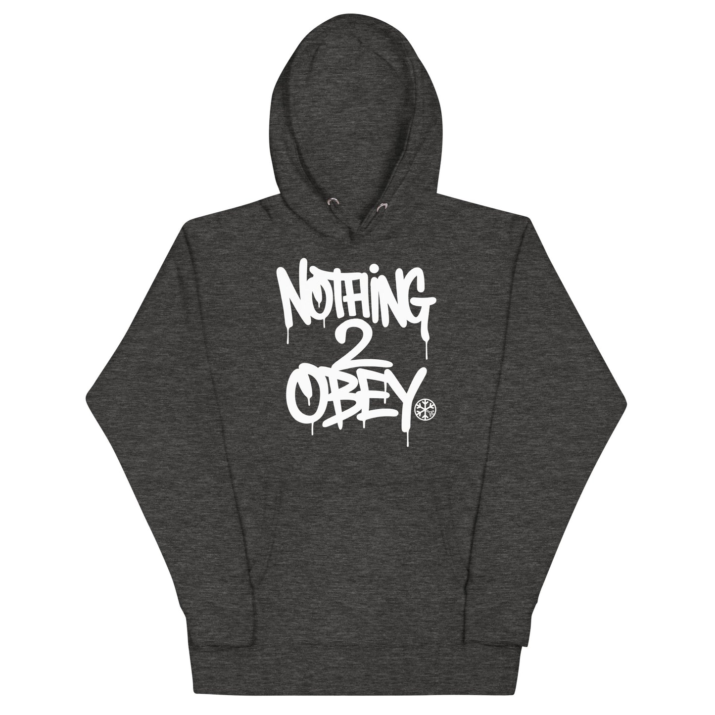 Darkgray-Nothing 2 Obey Graffiti Hoodie from B.Different Clothing, front view, graffiti-inspired streetwear