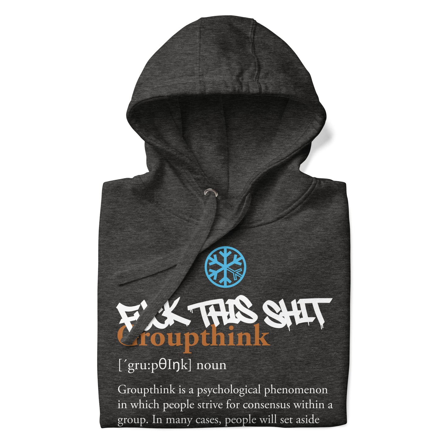Darkgray-Groupthink Graffiti Hoodie from B.Different Clothing, folded, graffiti-inspired streetwear