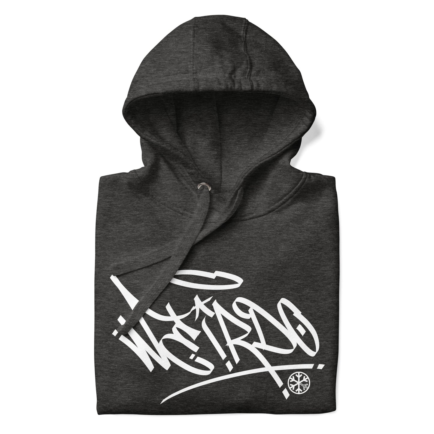 Darkgray-Weirdo Tag Graffiti Hoodie from B.Different Clothing, folded, graffiti-inspired streetwear