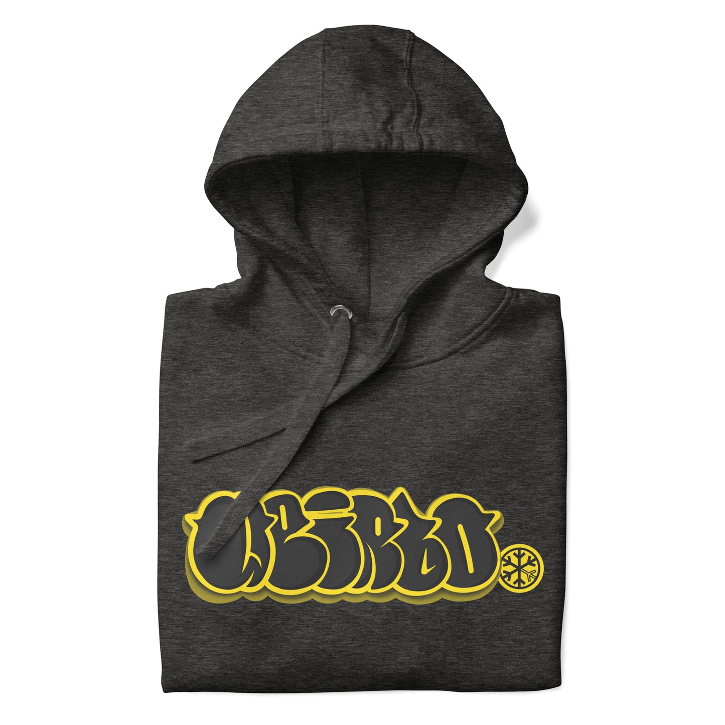 Darkgray-Weirdo Graffiti Throwie Hoodie from B.Different Clothing, folded, graffiti-inspired streetwear