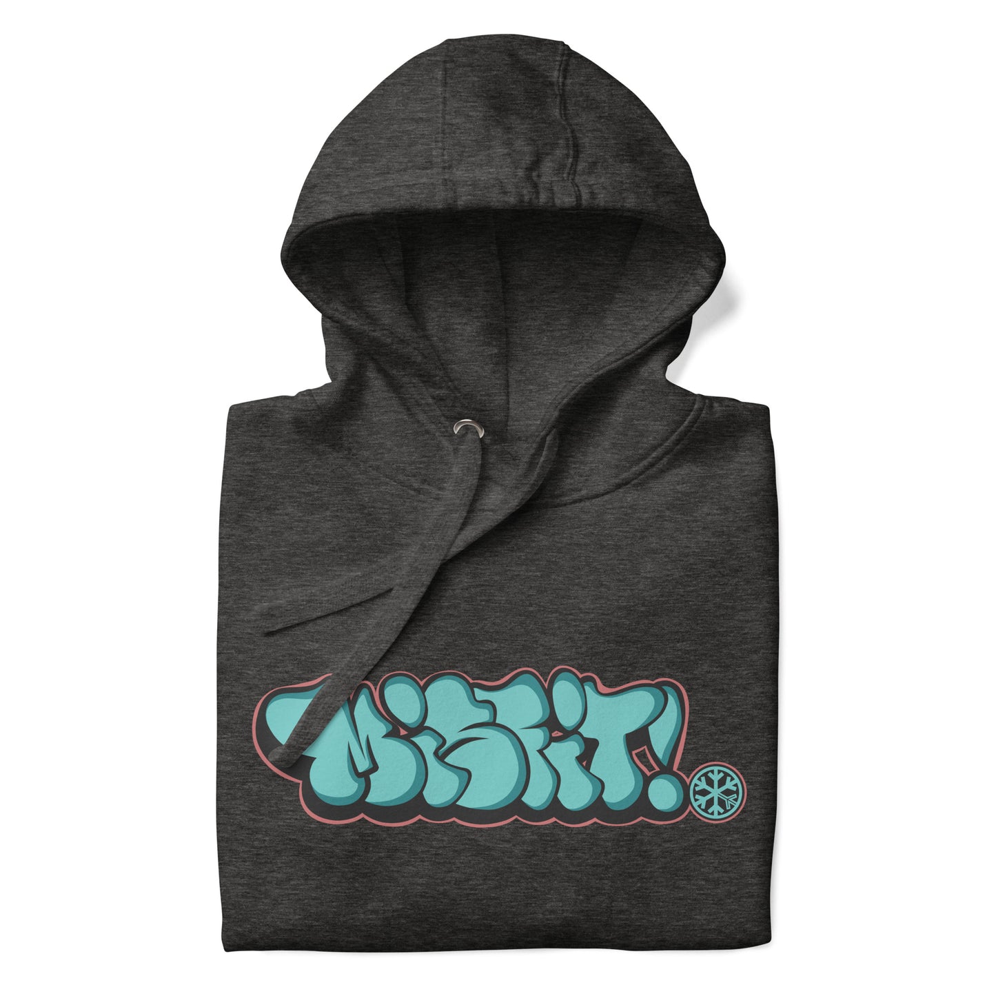 Darkgray-Misfit Graffiti Throwie Hoodie from B.Different Clothing, folded, graffiti-inspired streetwear