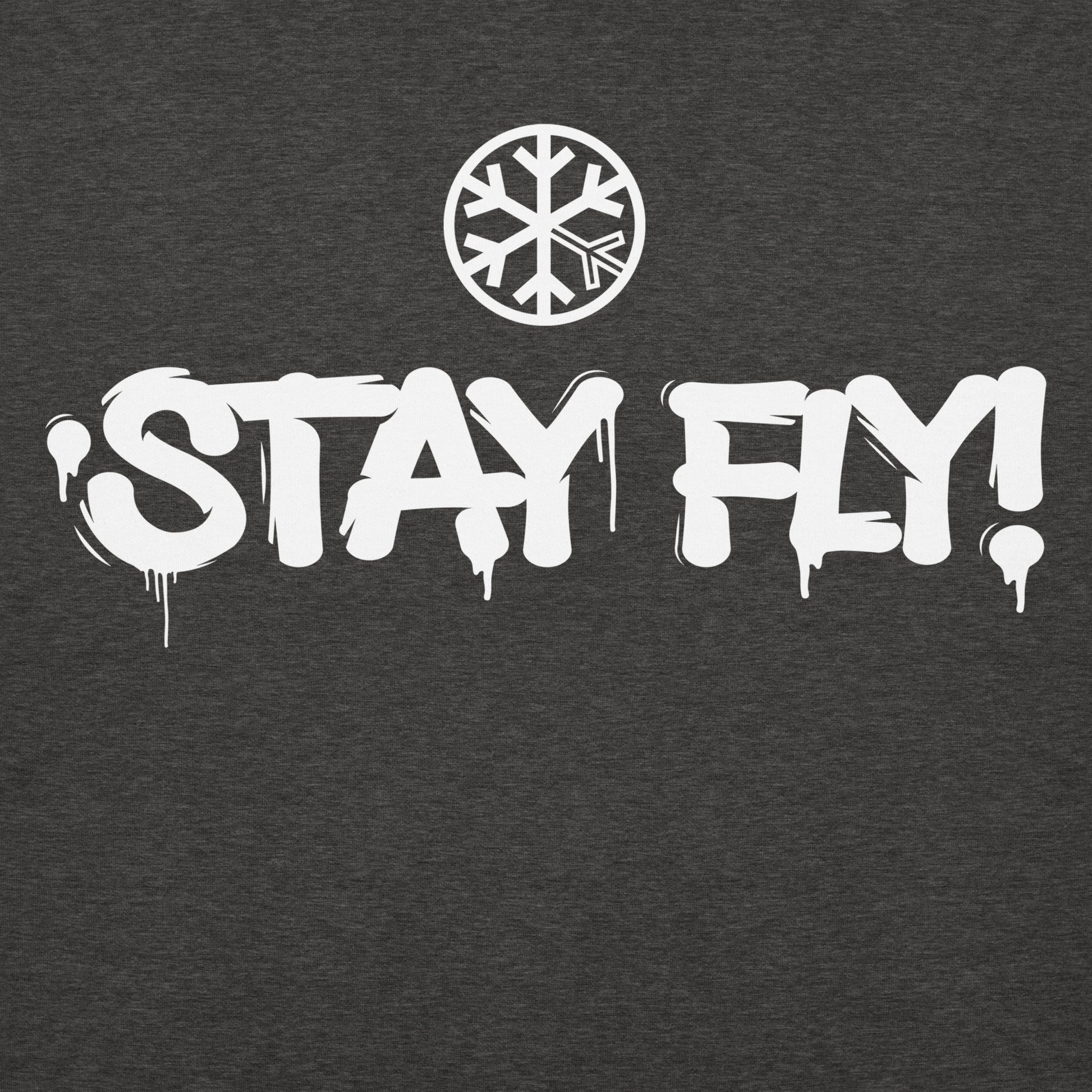 Darkgray-Stay Fly Graffiti Tag Hoodie from B.Different Clothing, graphic, graffiti-inspired streetwear