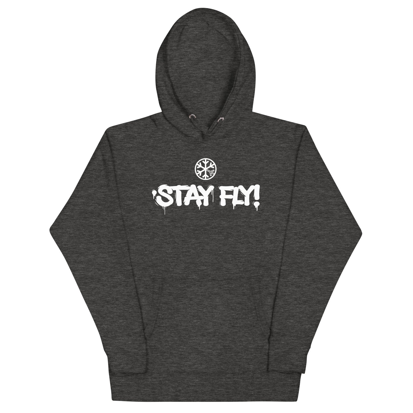 Darkgray-Stay Fly Graffiti Tag Hoodie from B.Different Clothing, front view, graffiti-inspired streetwear