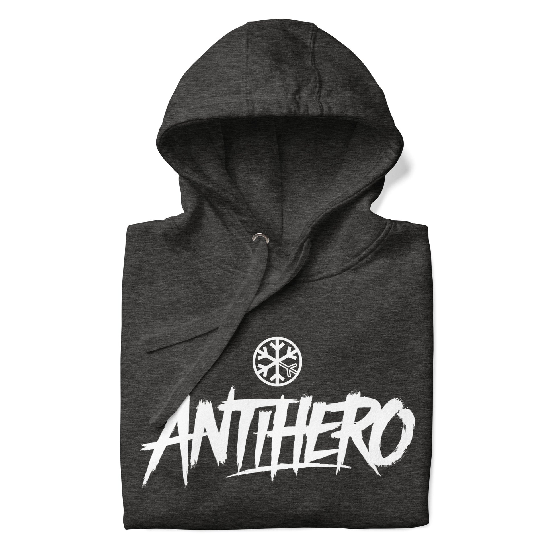Darkgray-Antihero Graffiti Tag Hoodie from B.Different Clothing, folded, graffiti-inspired streetwear