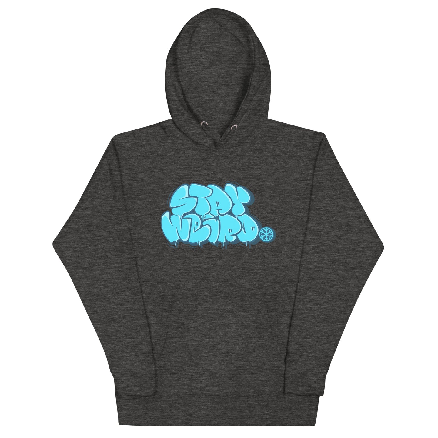 Darkgray-Stay Weird Graffiti Throw-up Hoodie from B.Different Clothing, front view, graffiti-inspired streetwear