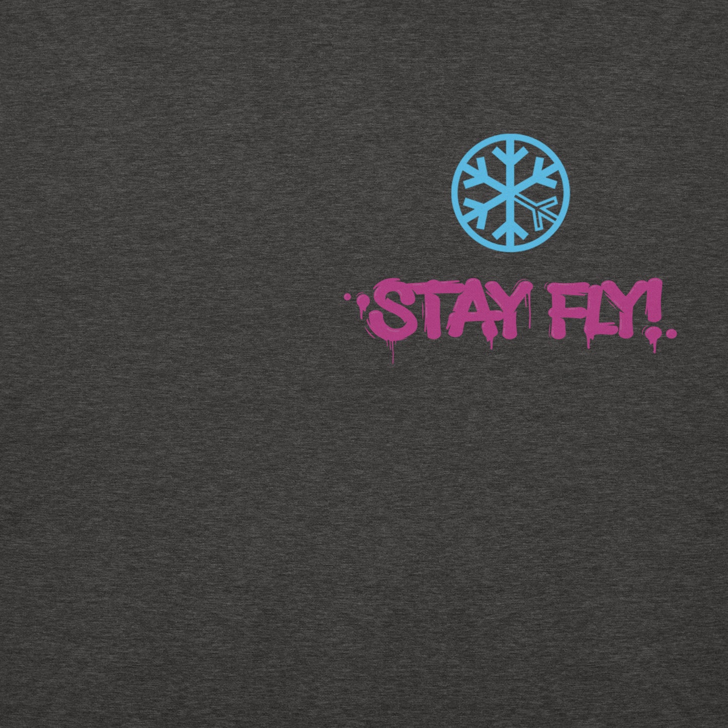 Darkgray-Stay Fly Graffiti Character Hoodie from B.Different Clothing, front graphic, graffiti-inspired streetwear