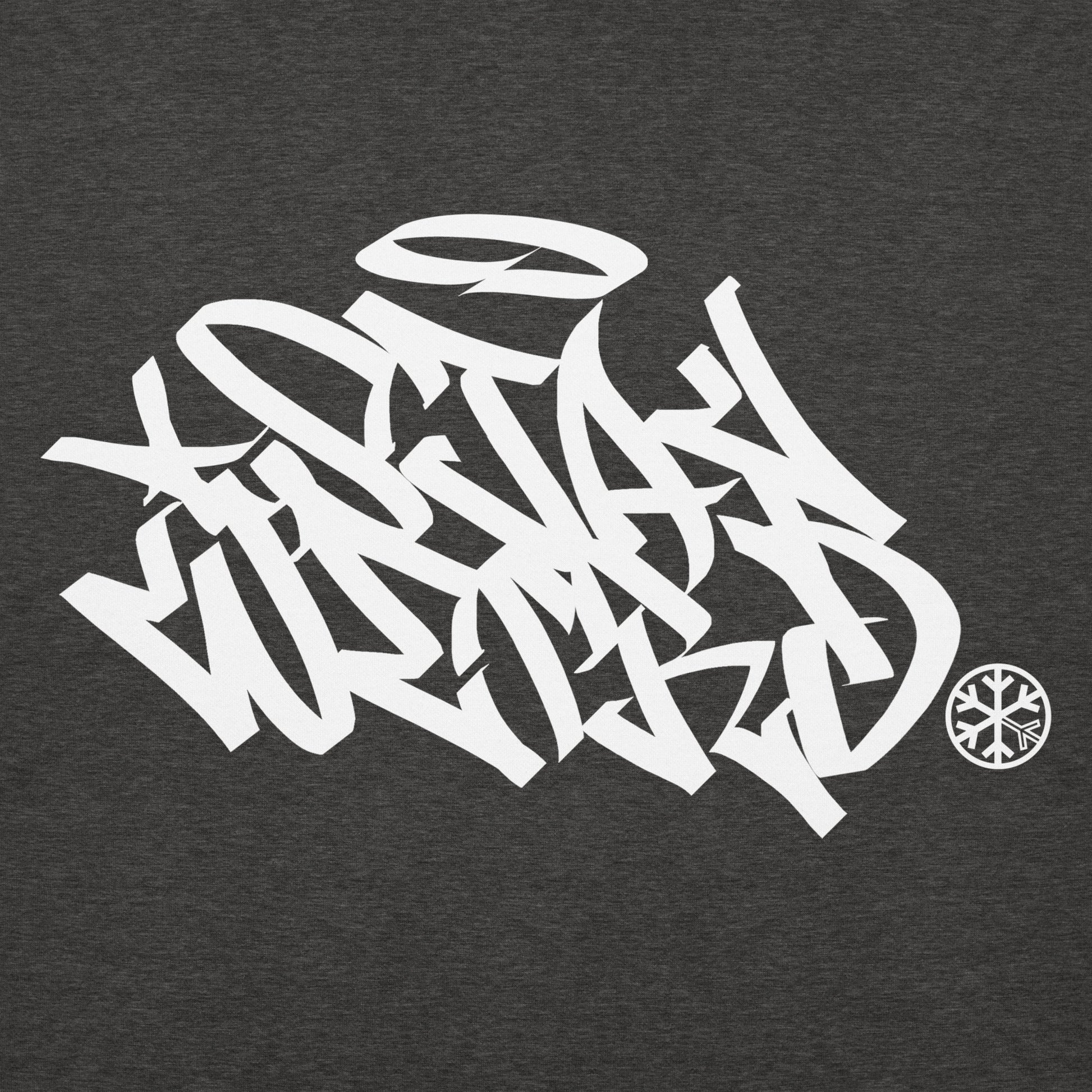 Darkgray-Stay Weird Graffiti Tag Hoodie from B.Different Clothing, graphic, graffiti-inspired streetwear