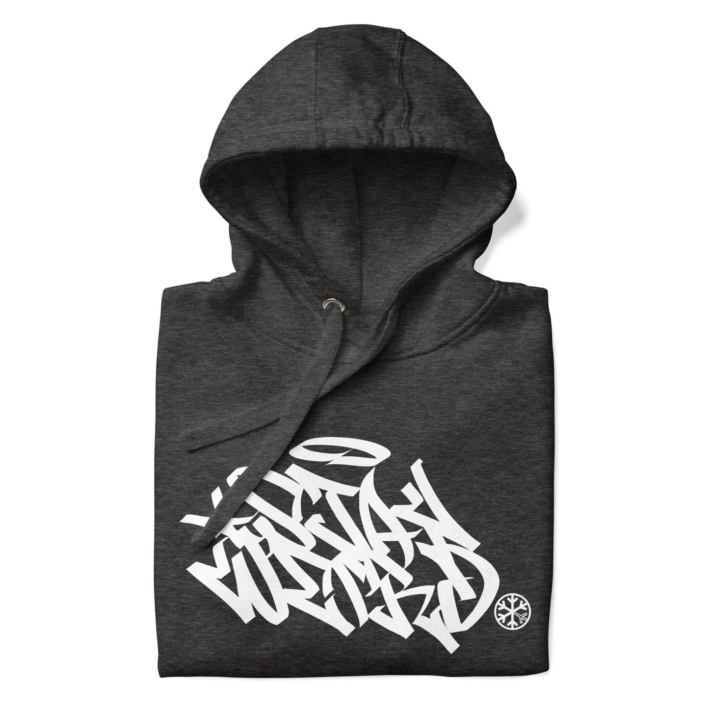 Darkgray-Stay Weird Graffiti Tag Hoodie from B.Different Clothing, folded, graffiti-inspired streetwear