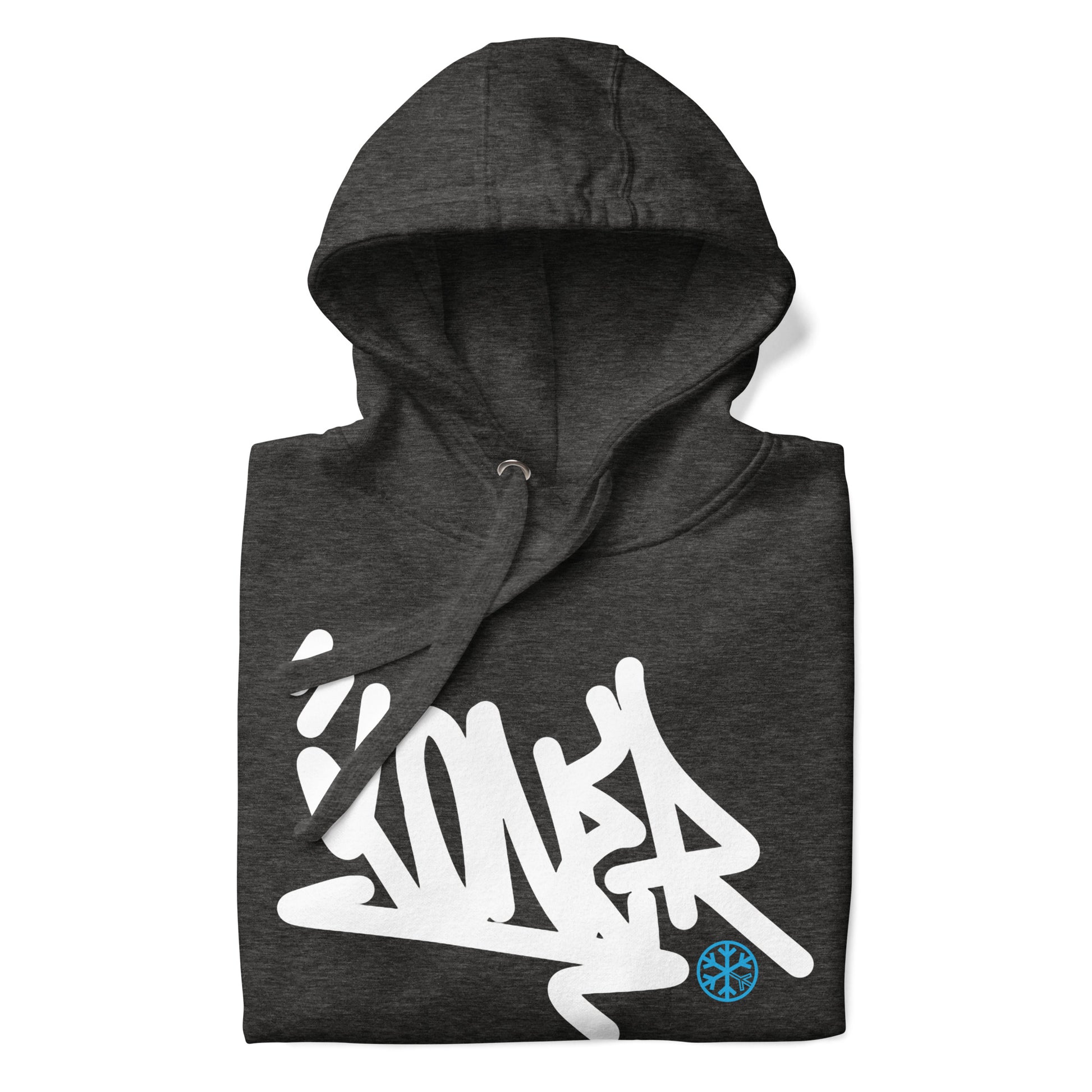 Darkgray-Loner Graffiti Tag Hoodie from B.Different Clothing, folded, graffiti-inspired streetwear