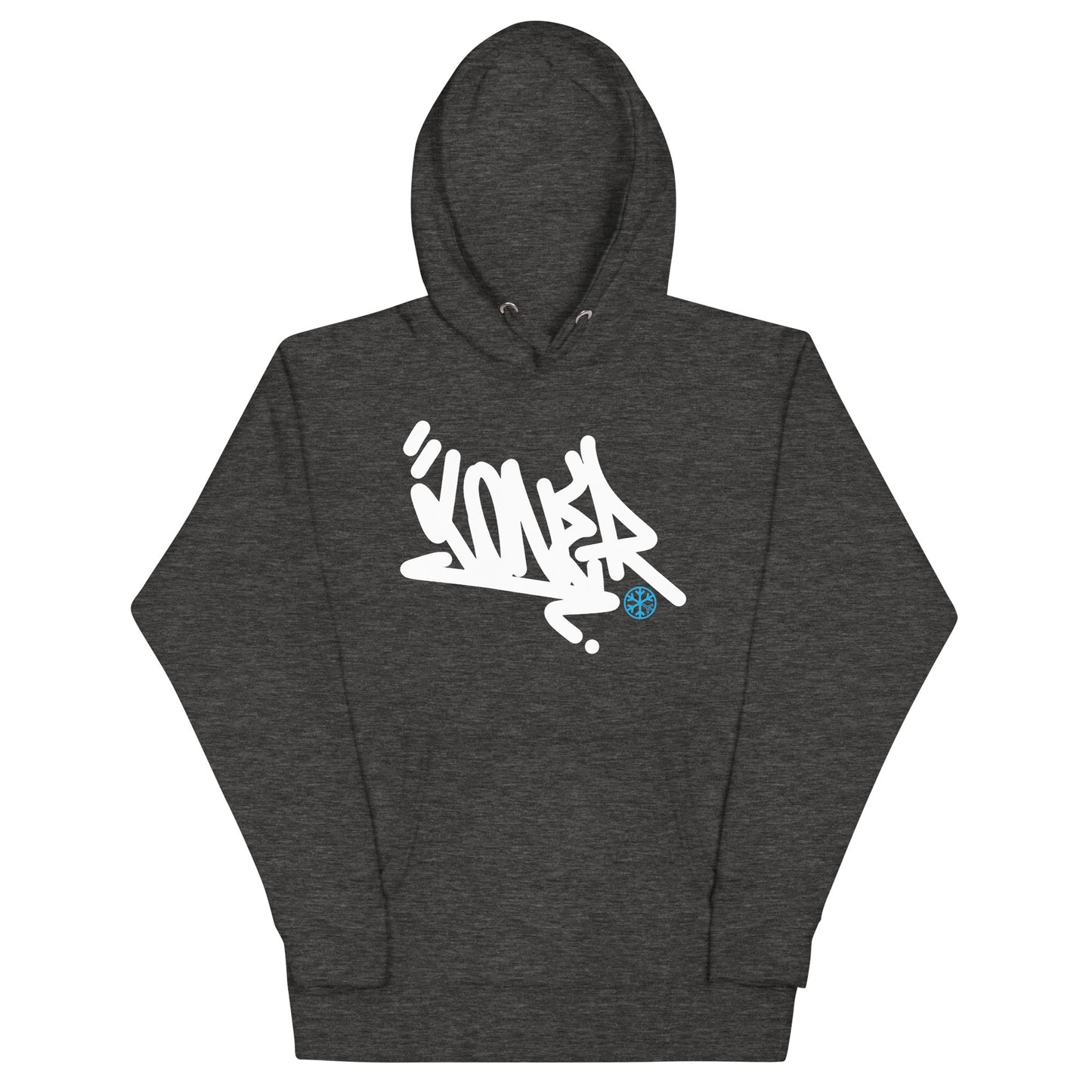 Darkgray-Loner Graffiti Tag Hoodie from B.Different Clothing, front view, graffiti-inspired streetwear