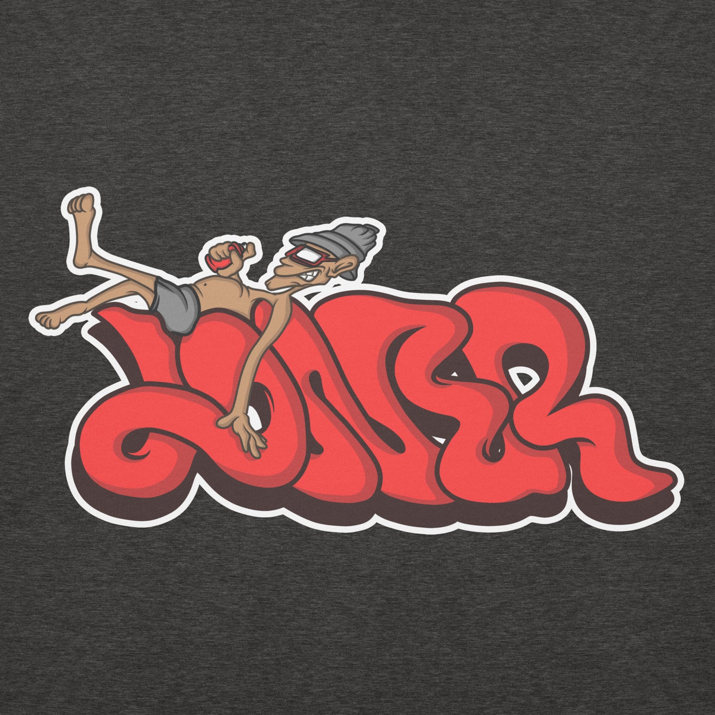 Darkgray-Loner Graffiti Piece Hoodie from B.Different Clothing, graphic, graffiti-inspired streetwear