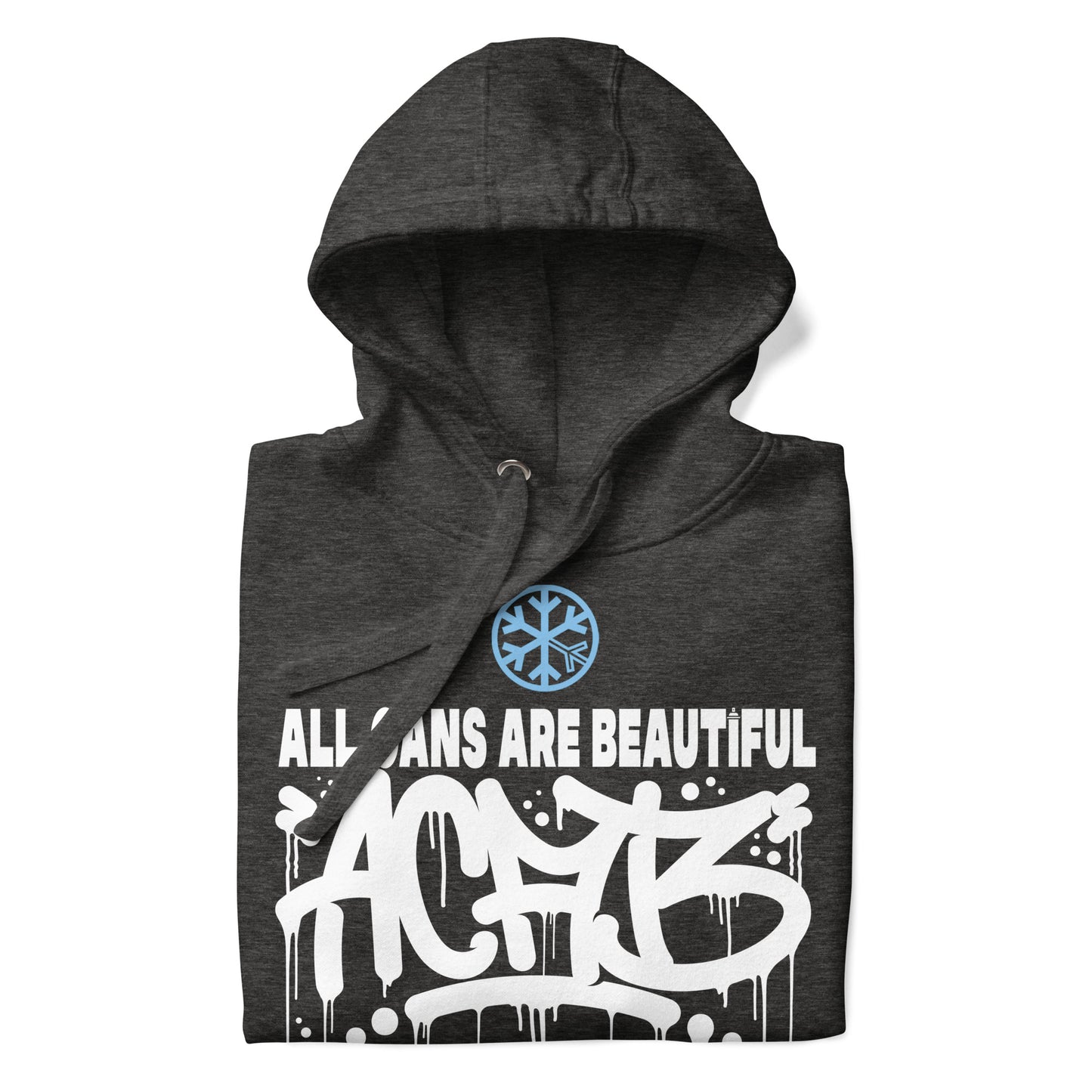 Darkgray-Acab Graffiti Tag Hoodie from B.Different Clothing, folded, graffiti-inspired streetwear