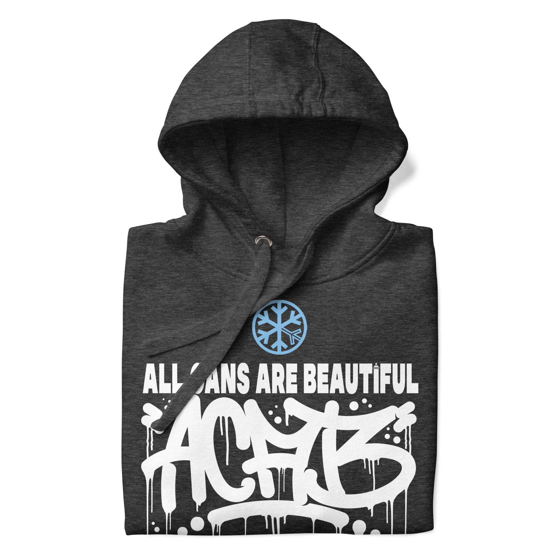 Darkgray-Acab Graffiti Tag Hoodie from B.Different Clothing, folded, graffiti-inspired streetwear