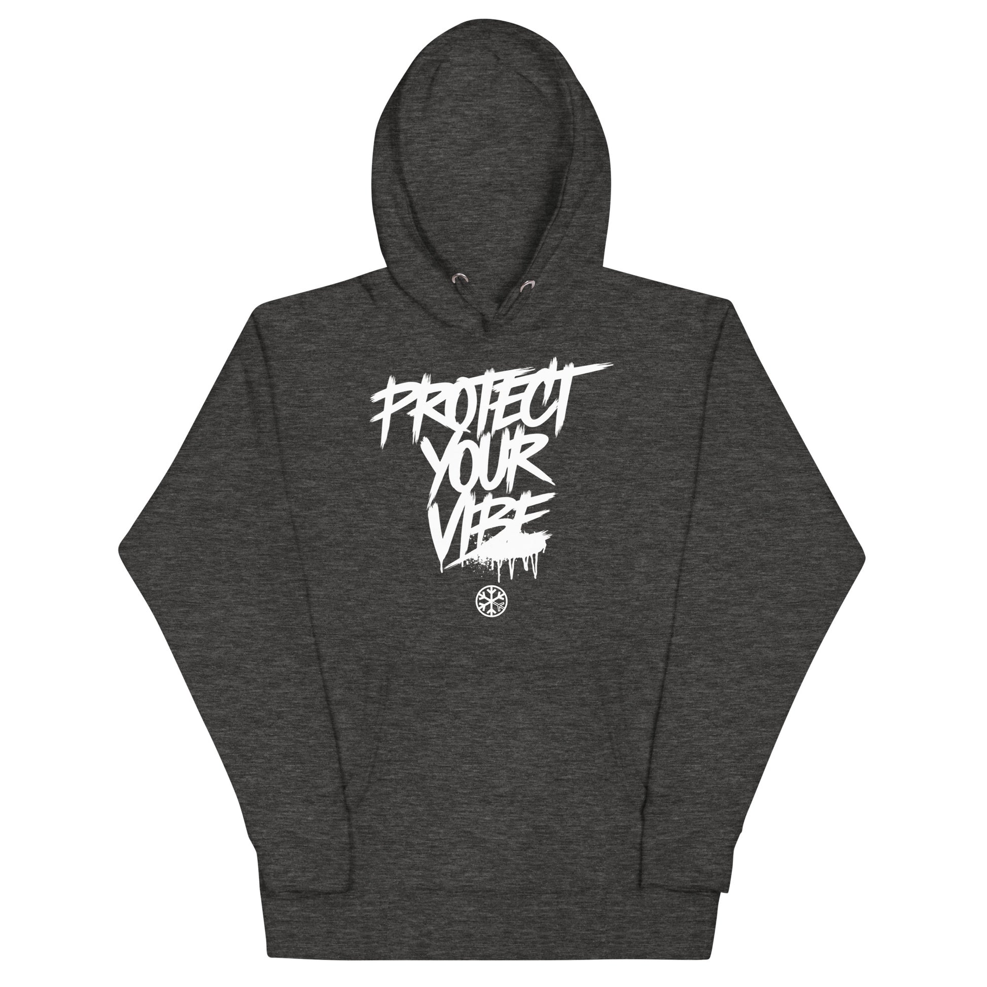 Darkgray-Protect Your Vibe Graffiti Tag Hoodie from B.Different Clothing, front view, graffiti-inspired streetwear